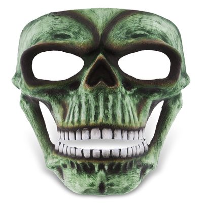 Attitude Studio Green Skeleton Mask - Costume Skull Mask for Men and Women, Steampunk Inspired Full Face Mask Costume Accessory, Perfect for Halloween, Parties, Conventions, and Horror-Themed Events