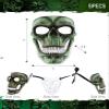 Attitude Studio Green Skeleton Mask - Costume Skull Mask for Men and Women, Steampunk Inspired Full Face Mask Costume Accessory, Perfect for Halloween, Parties, Conventions, and Horror-Themed Events view 2