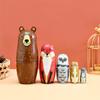 Lorveelo Cute Animal Nesting Dolls - Brown Bear Fox Owl Rabbit Raccoon Matryoshka Doll Handmade Wooden Dolls for Children Christmas Birthday Decoration Halloween Wishing Gift,Set of 5 view 2