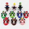 HUAWELL 10 Pcs Supe Mari Bros Kart Pull Back Cars Motorcycle Lugi Yosi Toad Princes Peach Donkey Kong 2.5 Inch for Kid Gift (10 Pcs) view 1