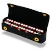 Luck Lab Grade AAA 19mm Casino Dice with Razor Edges and Matching Serial Numbers Set of 5 and Leather Dice Case (Red) view 1