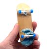 Teak Tuning Complete Fingerboard Waves Edition - Premium, Heat Transfer Graphic - Pro Shape & Size - Bearing Wheels, Pro Trucks, 61A Pro Duro Bushings - 34mm x 97mm Deck view 1