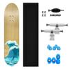 Teak Tuning Complete Fingerboard Waves Edition - Premium, Heat Transfer Graphic - Pro Shape & Size - Bearing Wheels, Pro Trucks, 61A Pro Duro Bushings - 34mm x 97mm Deck view 4