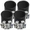 Cyber-Deals Black PU Leather Black Felt Lined Dice Cup with White Poker & Pip Dice in Storage Pouch Set (4 Sets) view 1