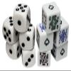 Cyber-Deals Black PU Leather Black Felt Lined Dice Cup with White Poker & Pip Dice in Storage Pouch Set (1 Set) view 2
