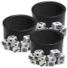Cyber-Deals Black PU Leather Black Felt Lined Dice Cup with White Poker & Pip Dice in Storage Pouch Set (3 Sets) view 1