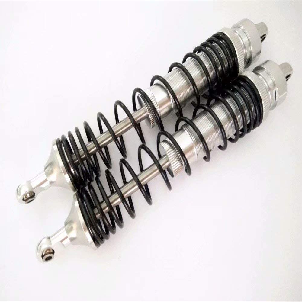 All-Aluminum Rear GTR Shock Absorber Spring Damper 138mm with Aluminum Ends - 2pcs Set Silver for UDR Unlimited Desert Racer 8460