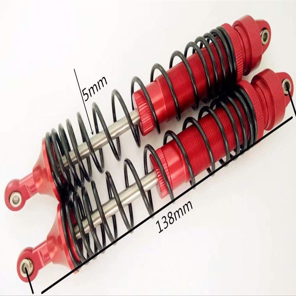 All-Aluminum Rear GTR Shock Absorber Spring Damper 138mm with Aluminum Ends - 2pcs Set Red for UDR Unlimited Desert Racer 8460