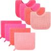 Tatuo 8 Pcs Baby Muslin Bibs & Burp Cloths 6 Absorbent Layer 100% Cotton Unisex Baby Bibs for Drooling and Teething(Simple Color) view 1