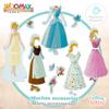 COLORBABY- Woomax-Disney jgo Dresses Wood magn 32 x 28 cm-Princesses, 48726, 45 pieces view 2