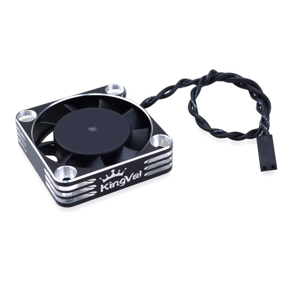 KingVal 40x40mm Aluminum Cooling Fan 16000RPM Rapid Cooling for 1/10 1/8 4068 4092 4074 RC Car Brushless Motor (Silver)