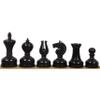 3.1" Library Series Staunton Chess Pieces Only Set - Weighted Ebonised Boxwood view 3