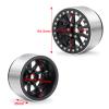 Que-T 4pcs 2.2" Beadlock Wheel Rims 35mm Wide Wheel Hubs for 1/10th Scale Axial Wraith AX90018 90048 RC Car Upgrade Parts (Matte Black) view 2