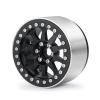 Que-T 4pcs 2.2" Beadlock Wheel Rims 35mm Wide Wheel Hubs for 1/10th Scale Axial Wraith AX90018 90048 RC Car Upgrade Parts (Matte Black) view 3