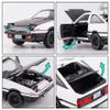 BDTCTK 1/32 AE86 Initial D Model Car, Zinc Alloy Pull Back Toy car with Sound and Light for Kids Boy Girl Gift(Black) view 3