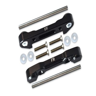 GPM 1:10 Lasernut U4 Tenacity LOS03028 / Tenacity DB Pro LOS03027V2 Upgrade Parts Aluminum Front Lower Suspension Mount - 12Pc Set Black