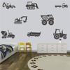 8 Transports Kids Wall Stickers Decals Excavator Bulldozer Mixer Truck Construction Truck Tractor Peel and Stick Removable for Nursery Bedroom Living Room Art murals Decorations JWH130 (Black) view 4