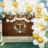 Baptism Party Decorations White and Gold First Holy Communion Decorations for Boys Girls Balloon Garland Kit with Rustic Wood Backdrop, God Bless Christening Decorations for Party view 2