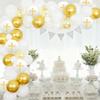 Baptism Party Decorations White and Gold First Holy Communion Decorations for Boys Girls Balloon Garland Kit with Rustic Wood Backdrop, God Bless Christening Decorations for Party view 4