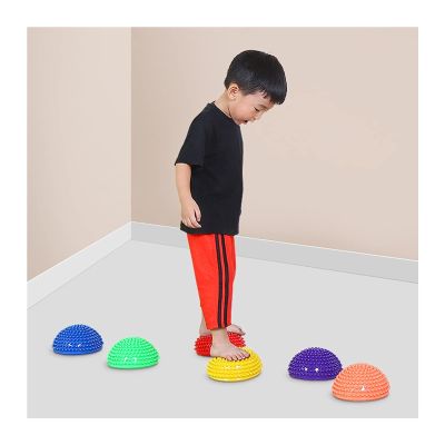 Balance Stepping Stones for Kids, Balance Pods- Hedgehog Style Half Dome Stepping Stones, Obstacle Course for Kids, 1Pcs (Color : Gray, Size : 4PCS)