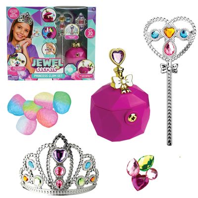 Jewel Secrets - Princess Glam Set - for Dress Up - Make Your Own Jewellery, Gems Inside Magic Stones