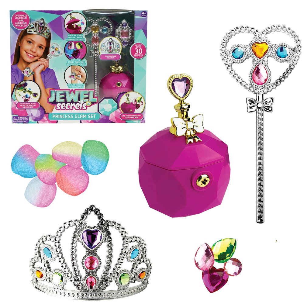 Jewel Secrets - Princess Glam Set - for Dress Up - Make Your Own Jewellery, Gems Inside Magic Stones
