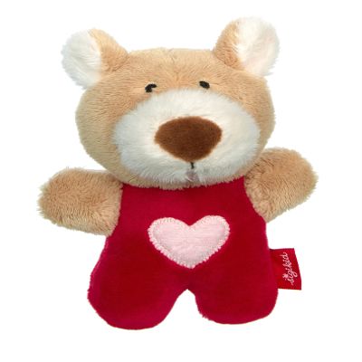 Sigikid 42800 Red Stars Bear Rattle Recommended from 0 to 12 Months Red/Beige