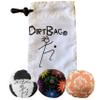 DIRTBAG All Star Footbag 3 Pack with Pouch, 100% Handmade, Premium Quality, Bright Vivid Colors, Signature Carry Bag - Black/White with White Pouch view 1