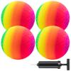 Micsoa Mic Playground Balls Kickballs 8.5 Inch, Rainbow Playground Ball Set for Kids and Adults, Dodgeball Kick Balls Handball for Indoor & Outdoor Schoolyard Games with Hand Pump(4 Pack) view 1