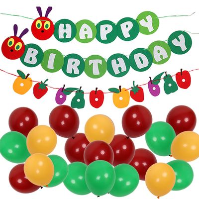 Hungry Caterpillar Party Decorations for Boys and Girls, Caterpillar Banner and Latex Balloons,Story Book Themed Party Supplies and Decorations