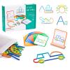 142pcs Wooden Pattern Blocks Montessori Smart Sticks Wooden Tangram Puzzle STEM Toy Activities Preschool Brain Teaser Montessori Toys Gift for 3 4 5 Years Old Kids Boys Girls view 1
