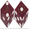 Cyber-Deals Wide Selection 19mm Craps Dice Pairs Authentic Nevada Casino TablePlayed Dice Green Valley Ranch Henderson Dark Red Frosted, Matching Serials view 1