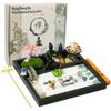 BangBangDa Desktop Meditation Yoga Zen Garden Kit Japanese Tabletop Rock Sand Chakra Shrine Altar Japanese Zen Decor Home Office Desk Zen Gifts for Women Man Birthday w/Rake Tool Accessories Bonsai view 1