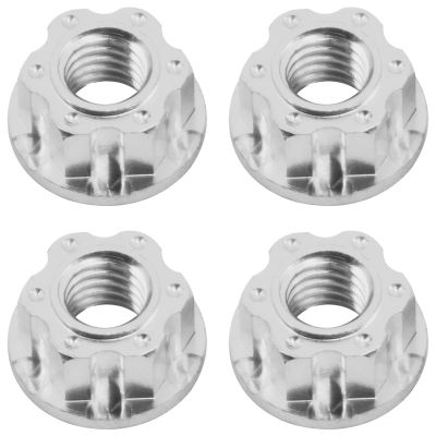Vgoohobby 4Pcs Hexagonal Nuts, M4 Aluminum Alloy RC Wheel Hex Nuts Compatible with HSP Sakura D3 D4 1/10 RC Car (Silver)