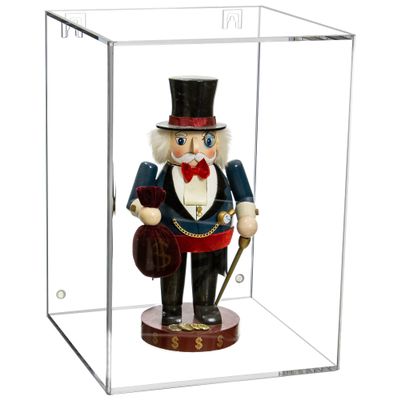 Better Display Cases Clear Acrylic Figure Display Case for Figurine Miniature Doll Bobblehead , Doll Stands (Vertical or Horizontal) for Figures,DIM:10.5 L x 10.5 W x 14.5 H (D07/A087-CB-VWM)