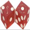 19mm Craps Dice Pair Matching Serial Numbers - Authentic Las Vegas Casino Table-Played Dice (Mandalay Bay (Red Frosted)) view 1