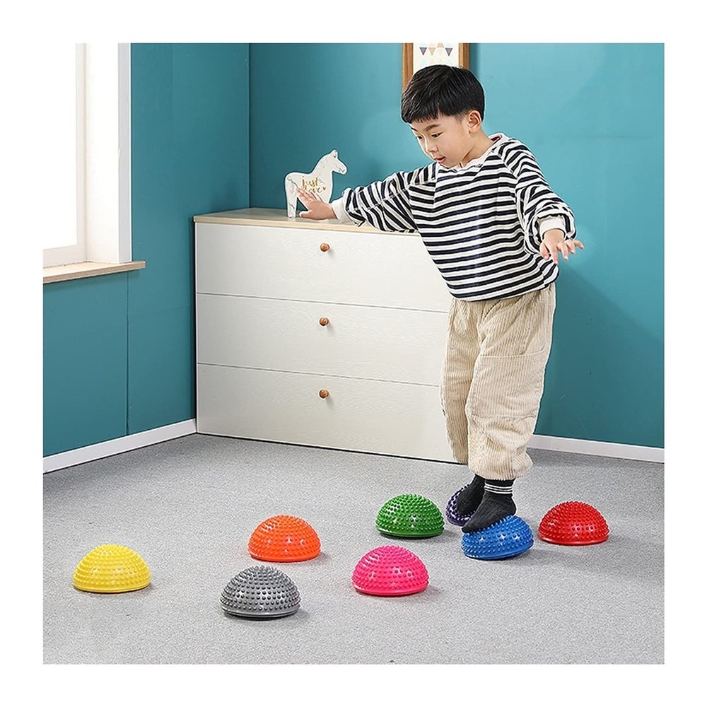 Balance Stepping Stones for Kids, Balance Pods- Hedgehog Style Half Dome Stepping Stones, Kindergarten Obstacle Course, 1Pcs (Color : Purple, Size : 4PCS)