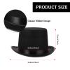 SATINIOR 6 Pcs Felt Bowler Top Hats Bulk for Magician Steampunk Halloween Costume Dress up Men Women Cosplay Party (Top Hat,Black) view 2