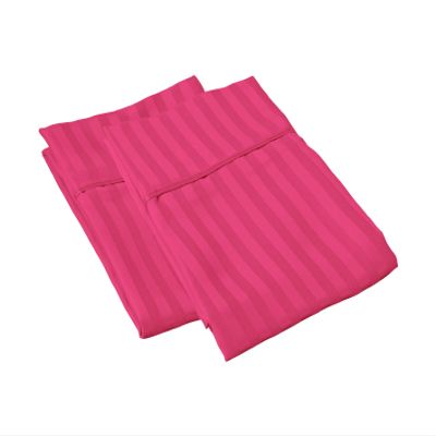 100% Egyptian Cotton Super Soft 2-PC Pillow Cases Striped Pattern 800 Thread Count(Hot Pink Stripe, Toddler 16'' x 20'')
