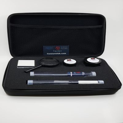 Taction Basic Detective Kit, Carrying case with 2 Fingerprint Brushes, 2 Fingerprint Powders, 25 Hinge Lifts, and Magnifying Glass- a Complete Basic Forensic CSI Kit