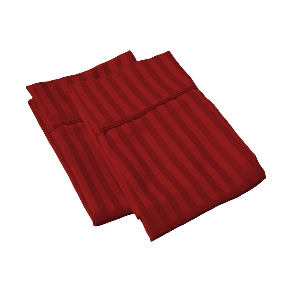 100% Egyptian Cotton Super Soft 2-PC Pillow Cases Striped Pattern 800 Thread Count(Burgundy Stripe, Toddler 16'' x 20'')