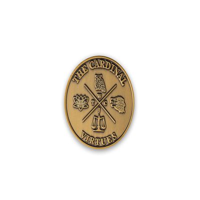 Stoic Store UK The Cardinal Virtues Stoic Coin - Double Sided 38mm 4 Cardinal Virtues Coin - Daily Inspirational Coins for Stoicism Gifts, Stoic Challenge - Novelty Coins, Tokens, Medallions