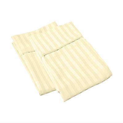 100% Egyptian Cotton Super Soft 2-PC Pillow Cases Striped Pattern 800 Thread Count(Ivory Stripe, Toddler 16'' x 20'')