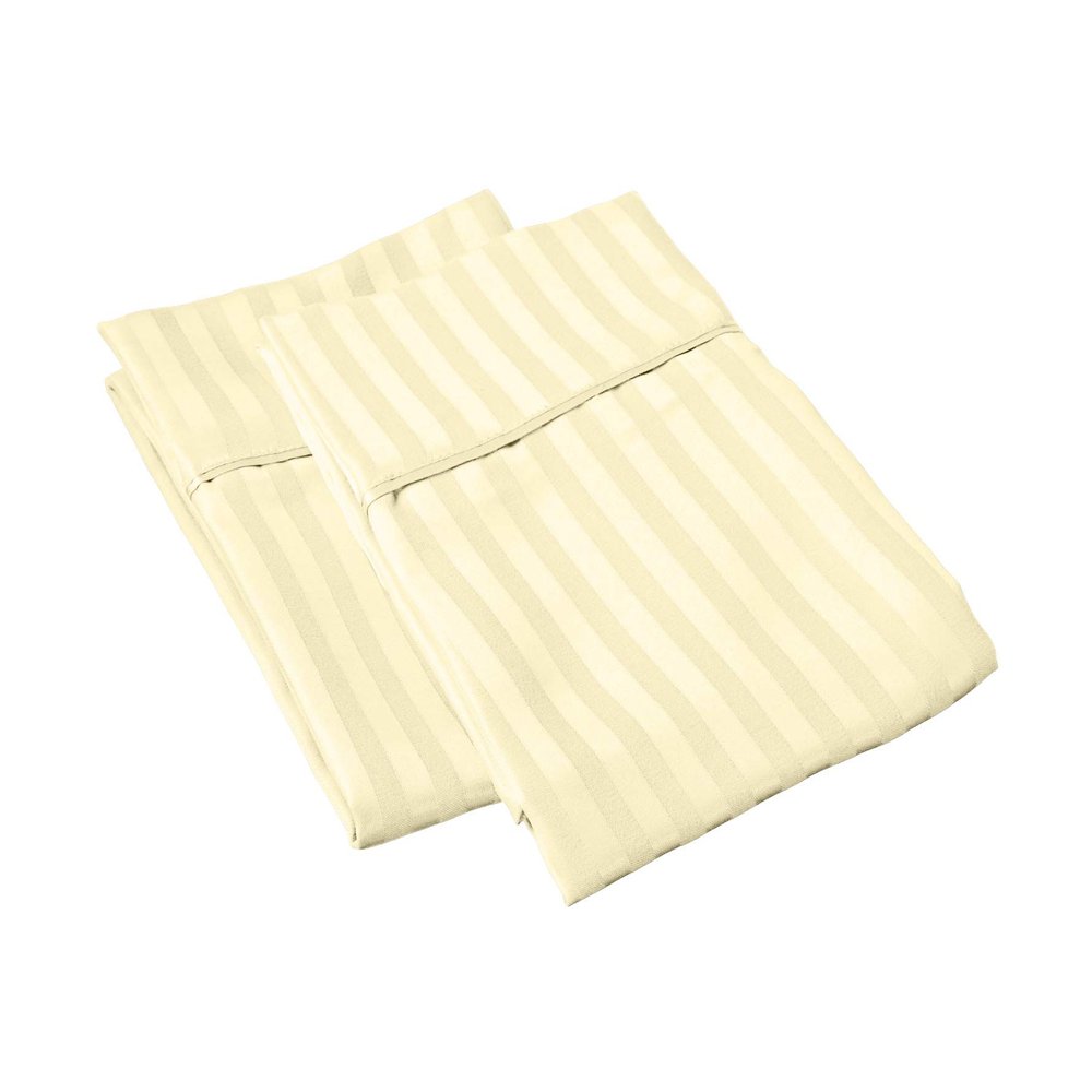 100% Egyptian Cotton Super Soft 2-PC Pillow Cases Striped Pattern 800 Thread Count(Ivory Stripe, Toddler 16'' x 20'')