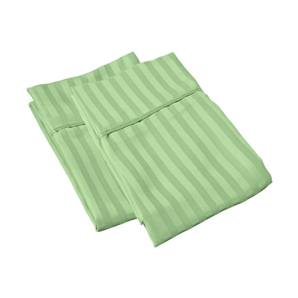 100% Egyptian Cotton Super Soft 2-PC Pillow Cases Striped Pattern 800 Thread Count(Moss Stripe, Toddler 16'' x 20'')