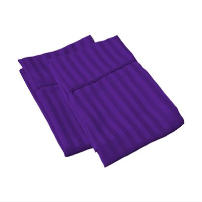 100% Egyptian Cotton Super Soft 2-PC Pillow Cases Striped Pattern 800 Thread Count(Purple Stripe, Toddler 16'' x 20'')