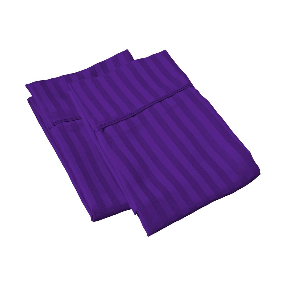 100% Egyptian Cotton Super Soft 2-PC Pillow Cases Striped Pattern 800 Thread Count(Purple Stripe, Toddler 16'' x 20'')