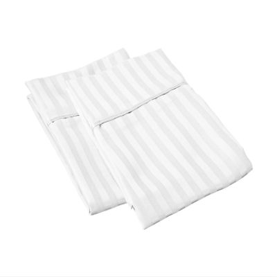 100% Egyptian Cotton Super Soft 2-PC Pillow Cases Striped Pattern 800 Thread Count(White Stripe, Toddler 16'' x 20'')