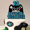 13th Official Teenager Cake Topper Decorations - Birthday Theme Picks Cheers To 13 Years Old Game Party Decoration Handmade Black Gold Red Blue Glitter- LIANGSS view 2