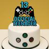 13th Official Teenager Cake Topper Decorations - Birthday Theme Picks Cheers To 13 Years Old Game Party Decoration Handmade Black Gold Red Blue Glitter- LIANGSS view 4